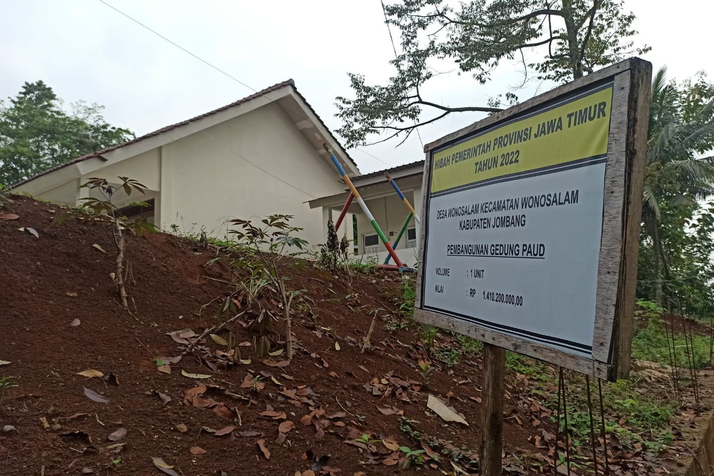 Dana Hibah Pemprov Jatim untuk Pembangunan Gedung PAUD di Wonosalam Jombang Diduga Bermasalah