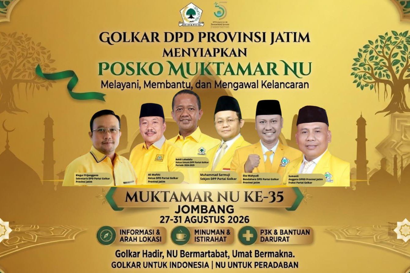 Jombang Tuan Rumah Muktamar NU, Golkar Jatim Siapkan Posko 24 Jam