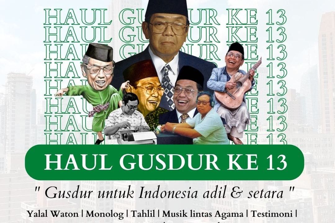 Gusdurian Mojokerto akan Gelar Puncak Haul ke-13 Gus Dur, Doa Bersama hingga Pentas Seni