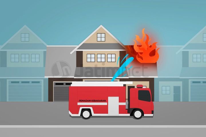 Bangunan Baru Jadi di Mojokerto Terbakar