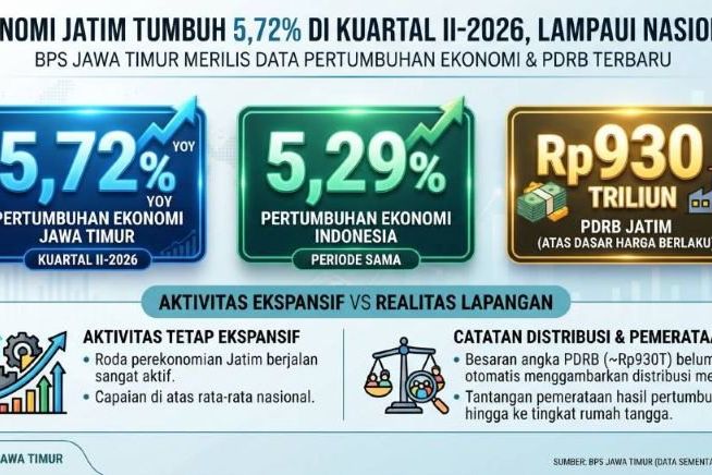 Ekonomi Jatim Tumbuh, Apakah Warga Ikut Sejahtera?