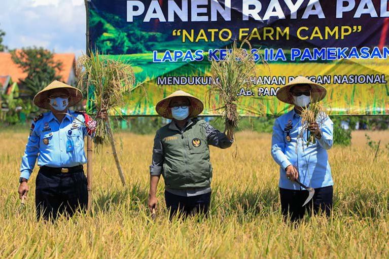 Lapas Pamekasan Panen Raya dan Jual 8.000 Paving Blok Hasil Karya WBP