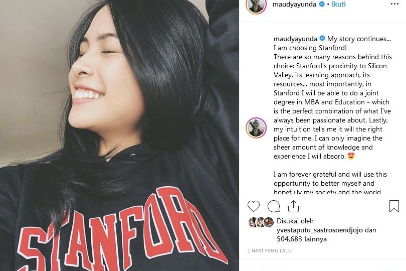 Maudy Ayunda Pilih Kuliah di <em>Stanford University</em>, Ini Alasannya