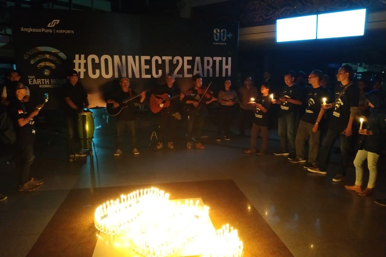 Earth Hour, Lampu Anjungan Bandara Internasional Juanda Padam Sejam