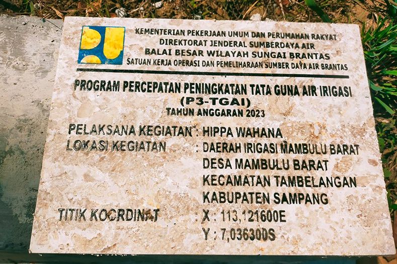 BBWS Brantas Bakal Kroscek Kondisi Proyek P3-TGAI di Desa Mambulu Barat Sampang