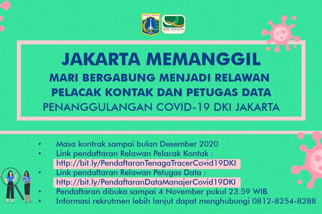 DKI Jakarta Buka Lowongan Relawan Penanggulangan Covid-19, Ini Syaratnya