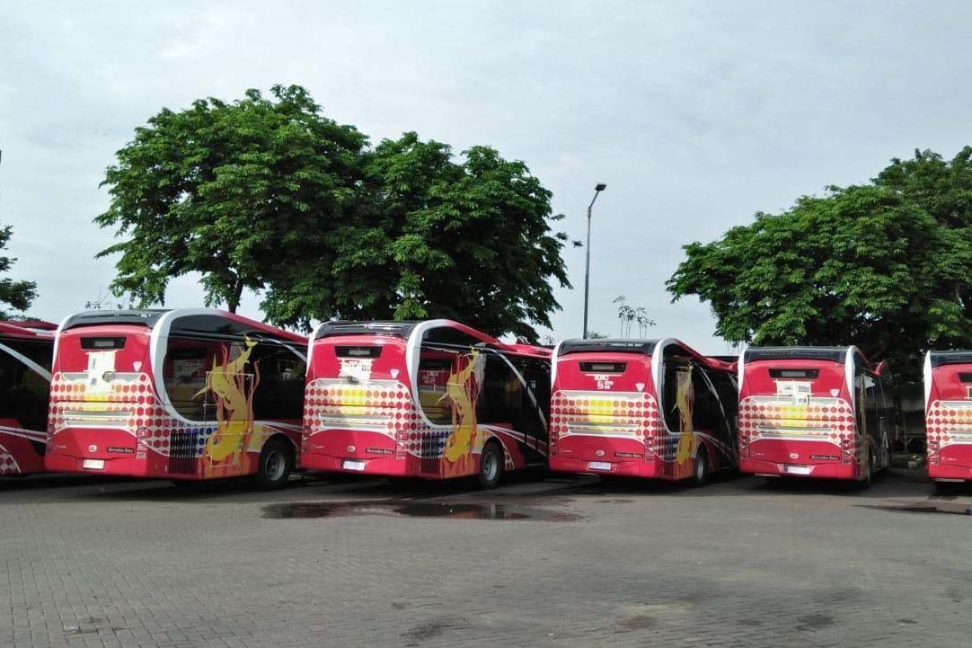 Pesanan Sepuluh Unit Suroboyo Bus Tiba di Surabaya