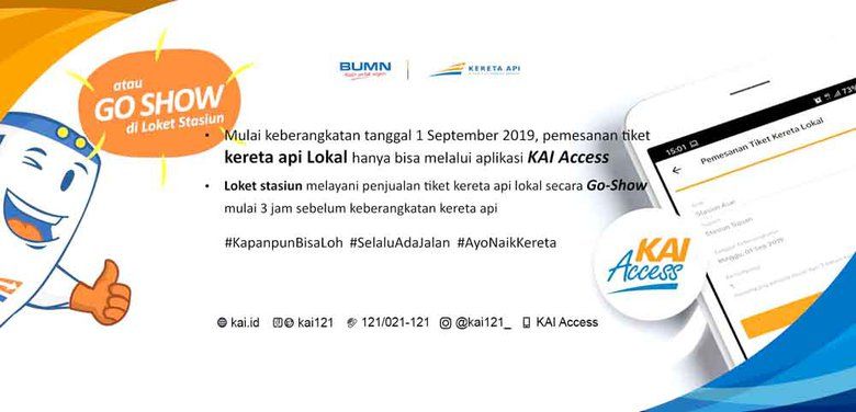 Tiket Kereta Lokal Hanya Bisa Dipesan Lewat KAI <em>Access</em>
