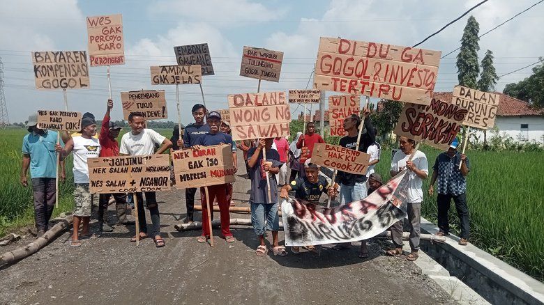 Jalan ke Sawah Dipakai Akses Perumahan, Petani Jombang Penggarap Tanah Gogol Demo