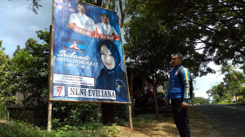 Balihonya Pampang Paslon 01, Caleg Demokrat Ponorogo Ditegur Partai