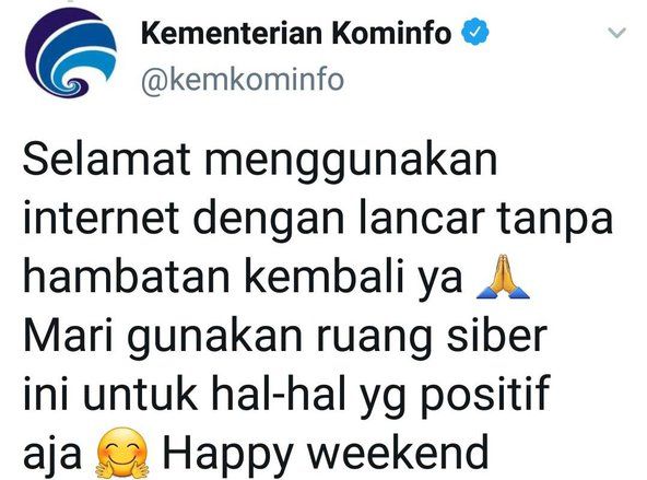 Kementerian Kominfo Cabut Pembatasan Akses Media Sosial 