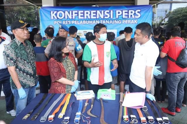 Polres Tanjung Perak Amankan 31 Remaja yang Mau Tawuran