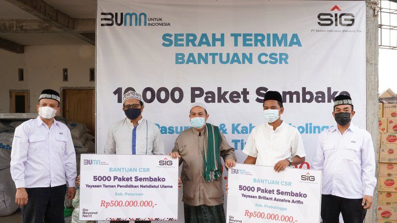 SIG Salurkan Paket Sembako Rp1,4 Miliar untuk Yayasan dan Pesantren