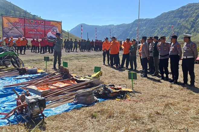 Hadapi Musim Kemarau, TNBTS dan Polres Probolinggo Siaga Karhutla