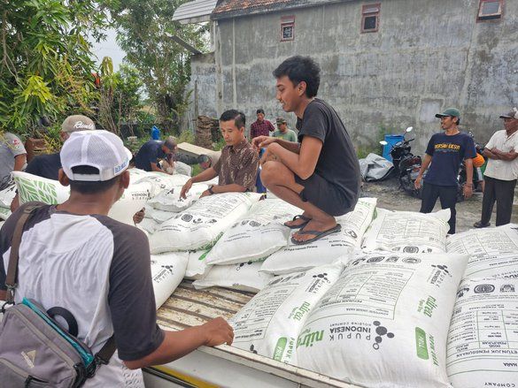 Sempat Molor, Bantuan Pupuk Nonsubdidi Bagi Pokdakan di Lamongan Disalurkan