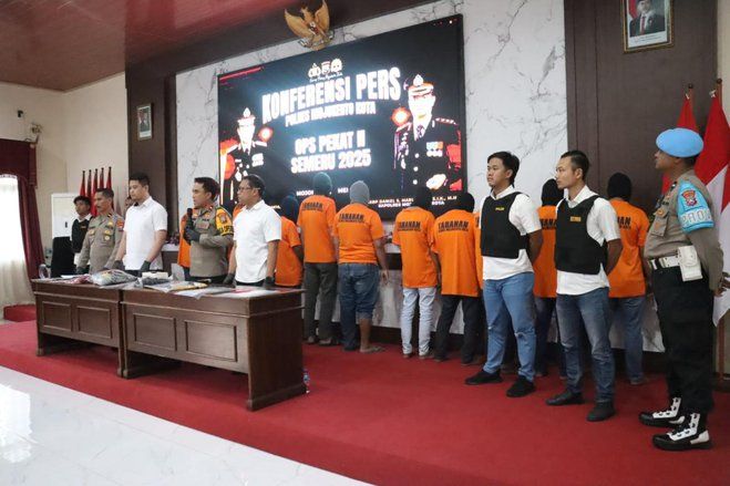 Dua Pekan, 18 Pelaku Tindak Premanisme Dibekuk Polres Mojokerto Kota