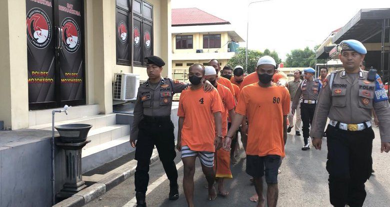 Belasan Pelaku Kejahatan Terjaring Operasi Pekat Semeru II di Mojokerto