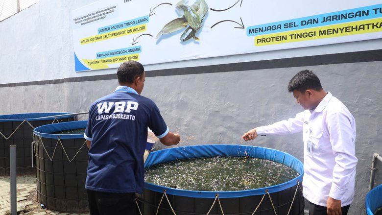 Dukung Ketahanan Pangan, Lapas Kelas IIB Mojokerto Budidayakan Lele