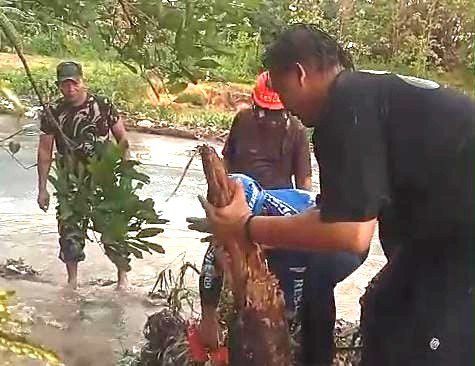 Arus Banjir Seret Pengendara Motor di Pacet Mojokerto