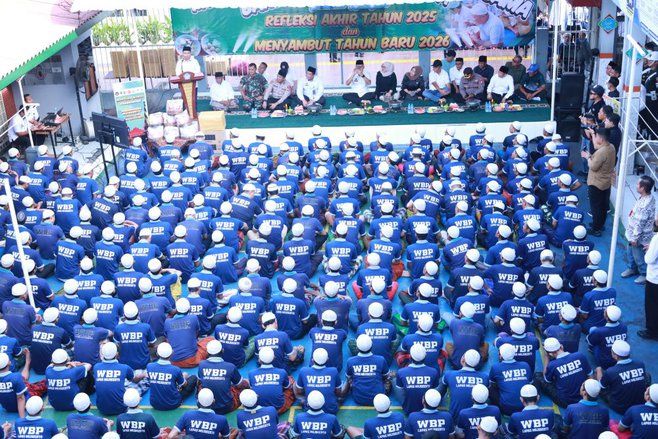 Sambut 2026, Lapas Mojokerto Menggelar Mbakso Bareng dan Doa Bersama