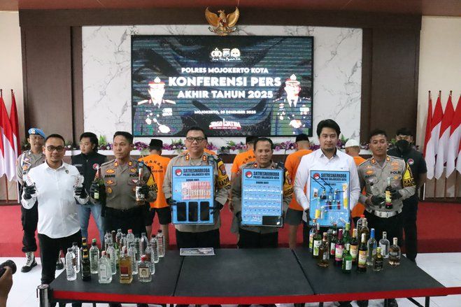Kasus Narkoba dan Lakalantas di Kota Mojokerto Naik Tipis Sepanjang 2025
