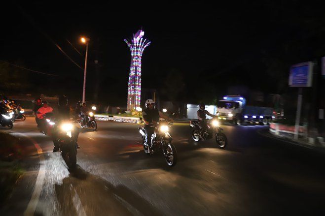 Jaga Kamtibmas, Tiga Pilar di Jombang Patroli Tengah Malam