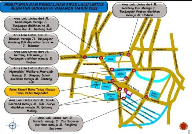 Berikut Titik Parkir dan Rekayasa Arus Lalu Lintas di Surabaya Vaganza