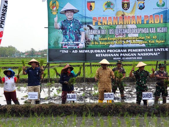 Dukung Program Kasad, PT Petrokimia Gresik Tanam Padi di Lahan ‘Tidur’ Ngawi
