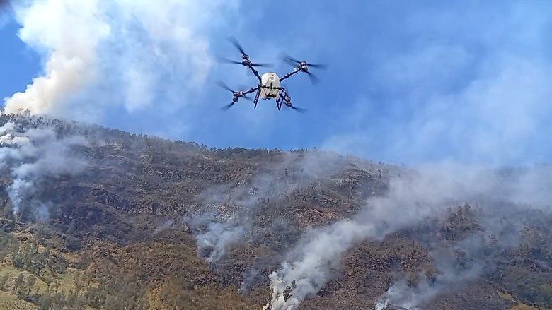 Kebakaran Bromo Semakin Meluas, BPBD Jatim Kerahkan Drone Water Spray