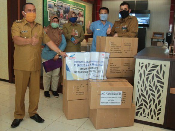 Perusahaan Tekstil Sumbang 10 Ribu Masker Kain ke Pemkot Probolinggo