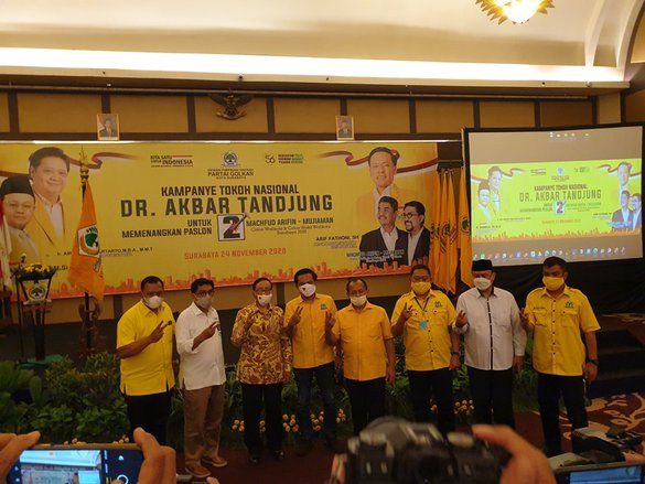 Akbar Tanjung Ajak Kader Menangkan Machfud-Mujiaman di Pilwali Surabaya