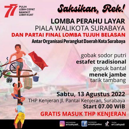 50 Nelayan Surabaya Ikut Semarak HUT RI ke-77, Ini Rangkaian Lomba Menarik Lainnya