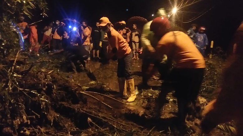 Curah Hujan Tinggi disertai Angin Kencang, Sebabkan Pohon Tumbang dan Longsor di Mojokerto