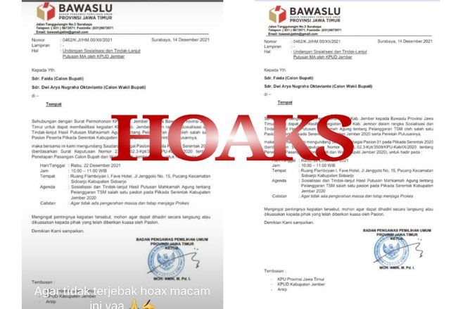 Beredar Info Mahkamah Agung Menangkan Faida-Vian di Pilkada Jember 2020, Berikut Faktanya