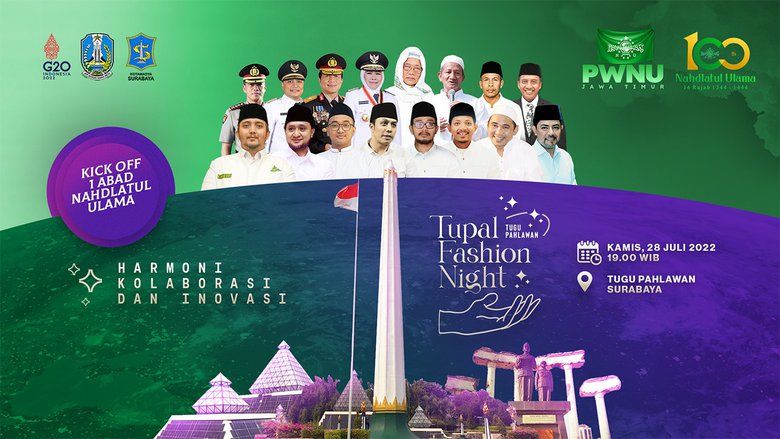Kick Off 1 Abad NU, PWNU Jatim Gelar Gemerlap Kolaborasi dan Inovasi di Tugu Pahlawan