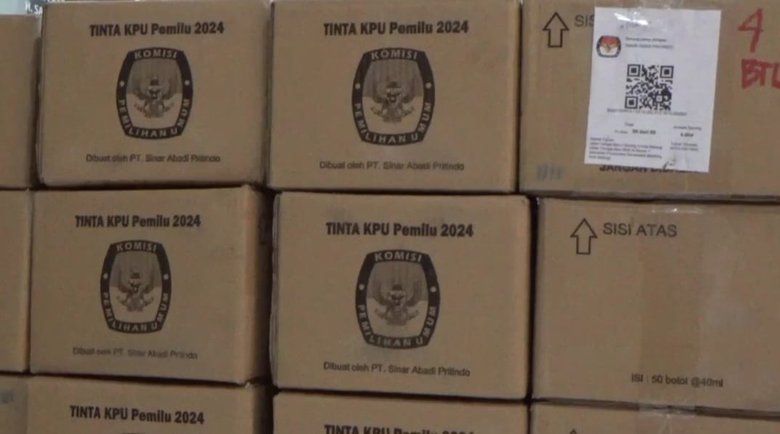 Jelang Pemilu 2024, KPU Kota Malang Terima 4.904 Botol Tinta  
