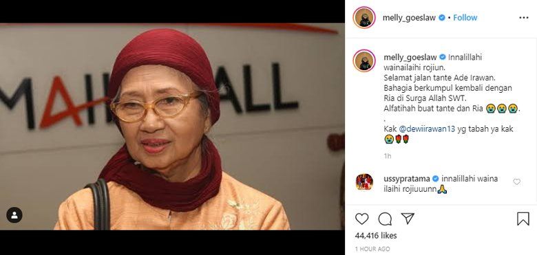 Ade Irawan Meninggal Selang 11 Hari Usai Meninggalnya Ria Irawan