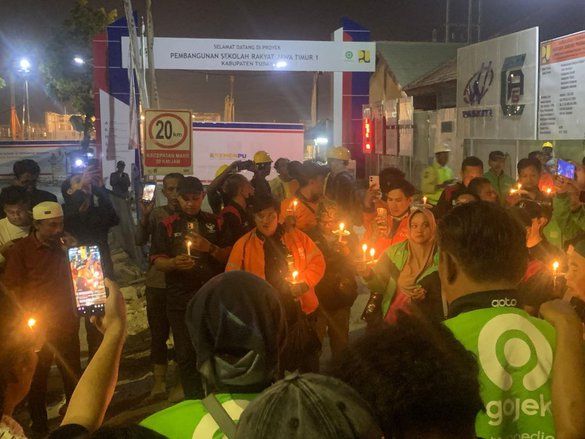 Sejawat Meninggal Karena Kecelakaan, Ojol Tuban Gelar Aksi Solidaritas