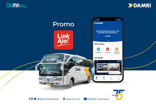 Sambut HUT Ke-75, Beli Tiket DAMRI Dapat Cashback Rp 20 Ribu