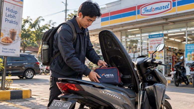 Barang Bawaan di Motor Perlu Diatur Lebih Aman