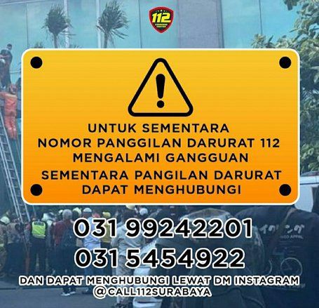 Sempat Dialihkan, Layanan 112 Surabaya Kembali Normal
