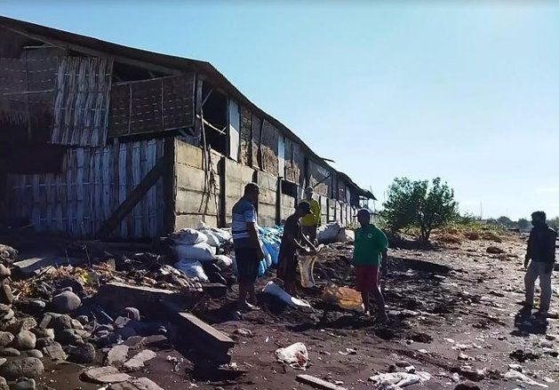 Diterjang Banjir Rob, Usaha Pengeringan Ikan Asin di Probolinggo Merugi