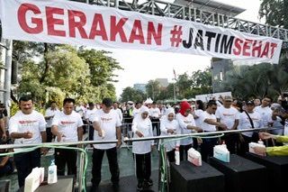 Forkopimda Jatim TikTok Ajak Ribuan Massa CFD Cara Cuci Tangan Bersih