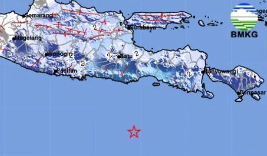 Terjadi di Tenggara Malang, Gempa 5,2 M Terasa Hingga Pacitan