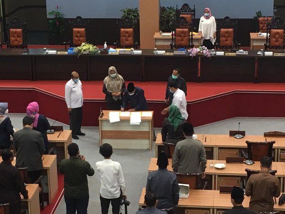 DPRD Kabupaten Mojokerto Tanda Tangan BAP Bupati dan Wakil Bupati Terpilih