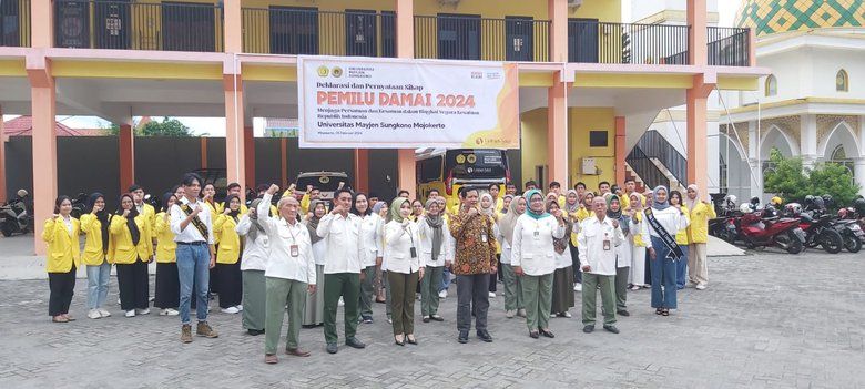 Unimas Mojokerto Serukan Pemilu Damai dan Ingatkan Bahaya Hoaks