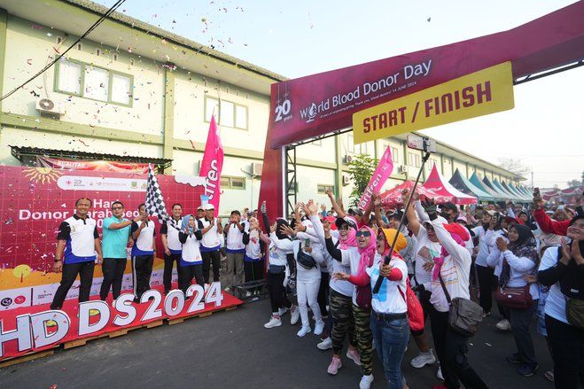 Jalan Santai dan Donor Darah Digelar di Peringatan Hari Donor Darah Sedunia di Mojokerto