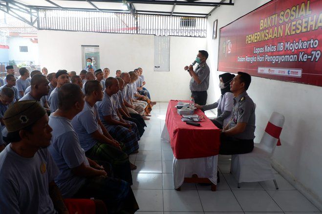 Lapas Mojokerto Periksa Kesehatan Napi dan Sosialisasi Hidup Bersih dan Sehat