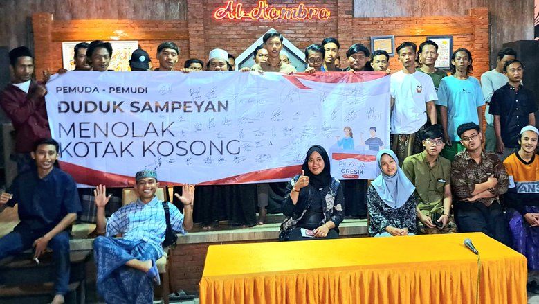 Pemuda Pemudi Duduksampeyan Gresik Imbau Tak Pilih Kotak Kosong di Pilkada