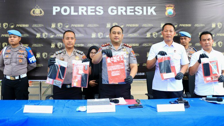 Polres Gresik Bongkar Jaringan Pengedar Sabu Lintas Pulau